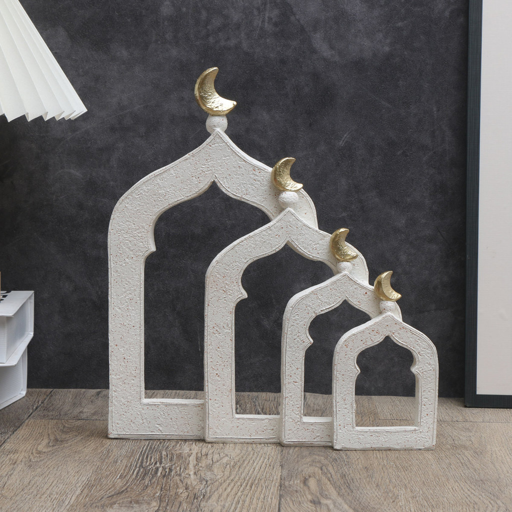 

1 PC Ramadan Muslim Kaaba Dome Mosque Islamic Desktop Ornament Table Car Decor Crafts Gifts Candlestick