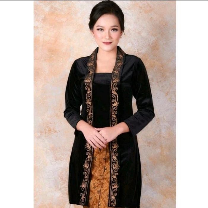 "V.NLN" -  TERLARIS KEBAYA BLUDRU IBU BESAN KEBAYA NASIONAL KUTHUBARU Wanita Bordir Cantik Hitam - H