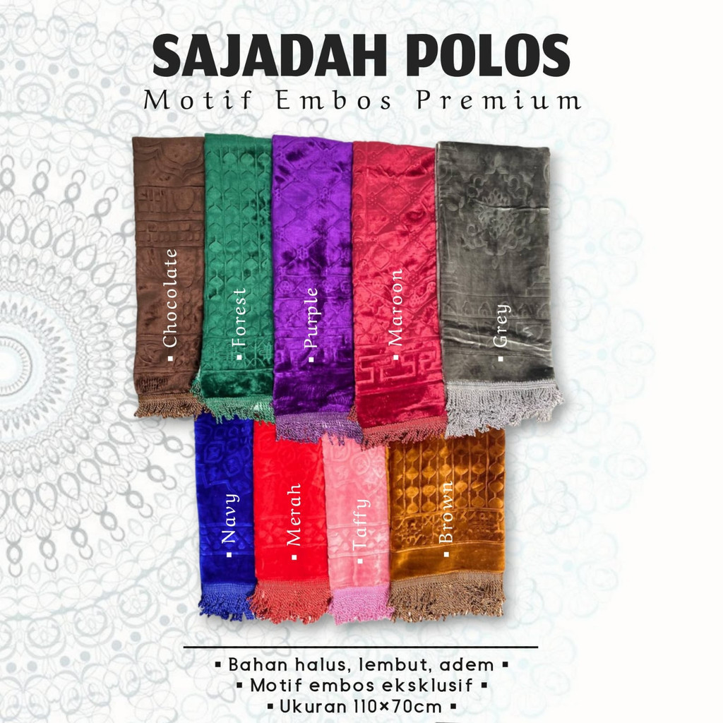 SAJADAH POLOS EMBOS PREMIUM