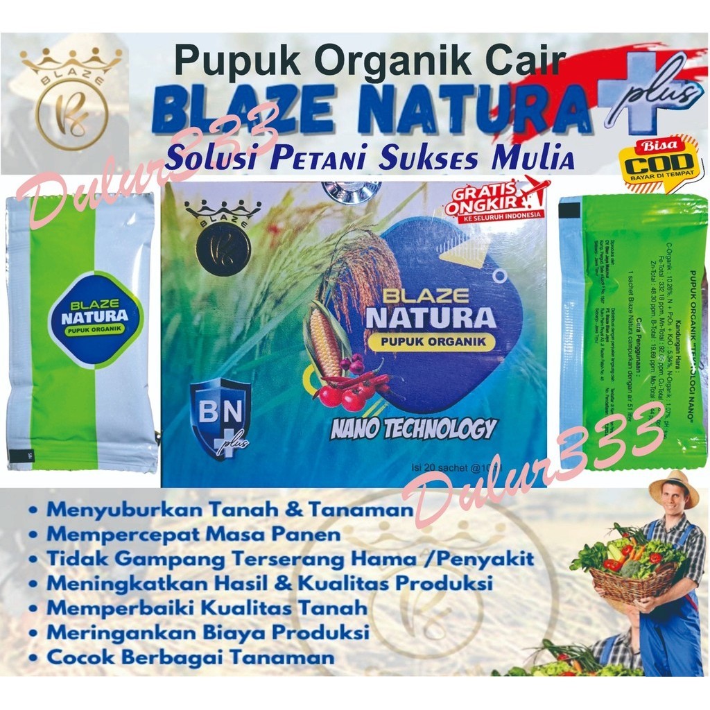 AGEN JUAL BLAZE NATURA PLUS PUPUK ORGANIK NUTRISI SEGALA JENIS TANAMAN SANGAT REKOMENDET DAN MURAH I