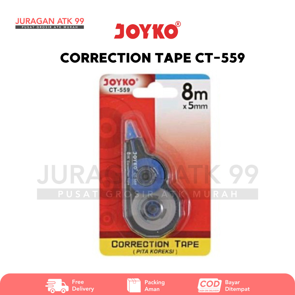 

Correction Tape Tipex Kertas Pita Koreksi Joyko ( 8 meter x 5 mm ) CT-559