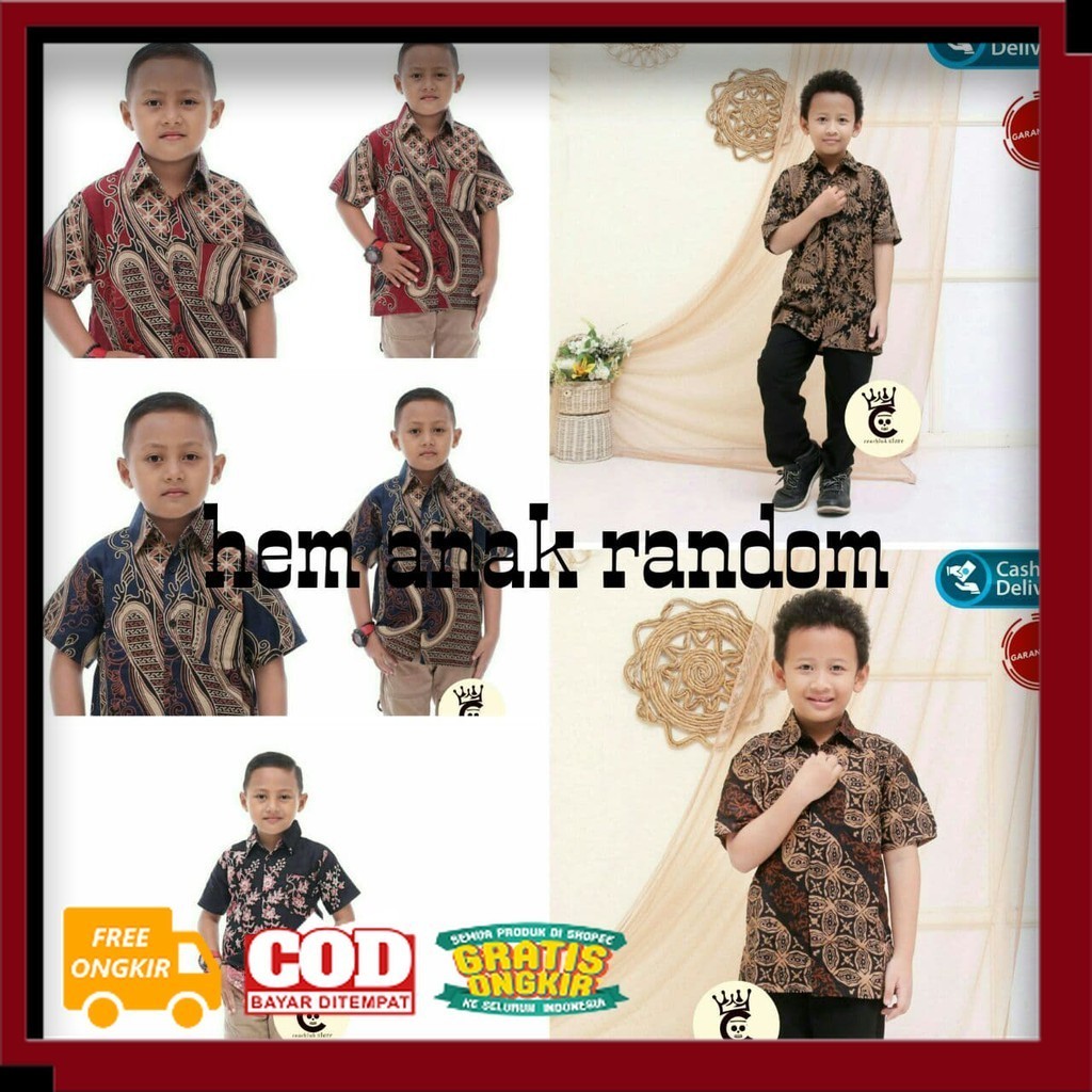 Baju Batik Couple Keluarga Modern Motif Songket Merah Set Sarimbit Batik Kemeja Pasangan Suami Istri