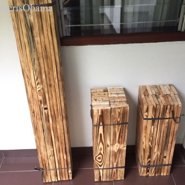 

papan kayu jati belanda serat bakar ukuran 60 cm x 9 cm x 2 cm murah