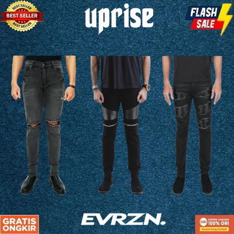 MEGA SALE SPESIAL RAMADHAN UPRISE DENIM / UPRISE BOSS LEATHER BIKER / UPRISE CLASSIC RIPPED GRAY