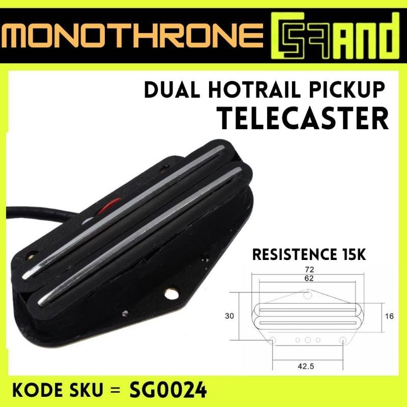 Pickup Dual Rail Humbucker Hot Rail Bridge Pickup Telecaster Tele