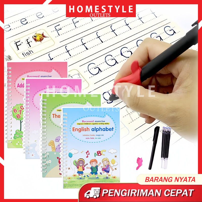 

Buku Belajar Menulis Anak / Book Magic Book 3D Anak / Set Buku Ajaib / Practice Writing Book Copy