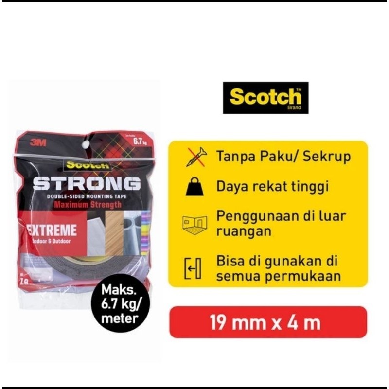 

3M Double Tape Scotch Strong Extreme Indoor Outdoor 414-M19 6,7kg