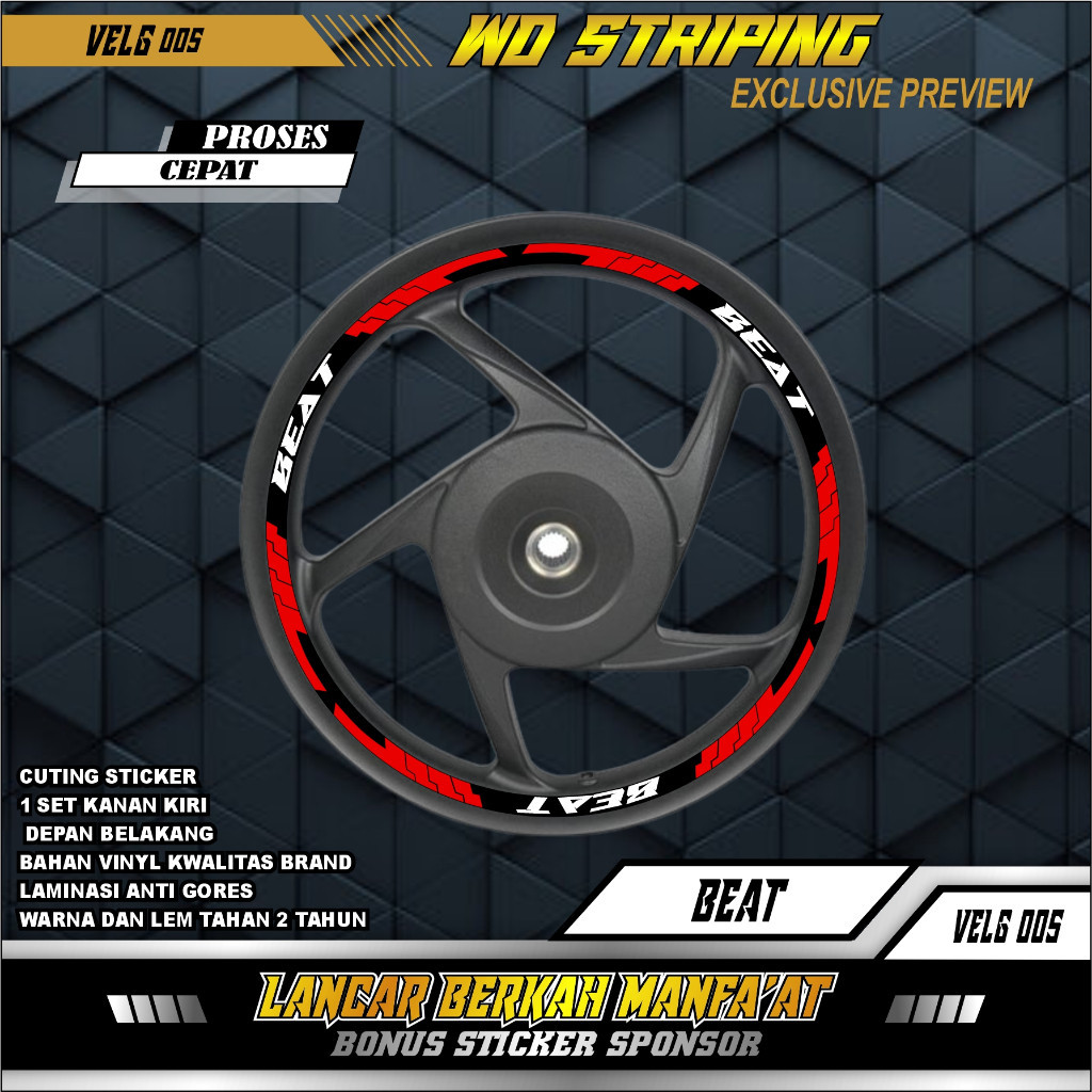 005 LIST VELG HONDA BEAT - STIKER STICKER LIS VELG HONDA BEAT