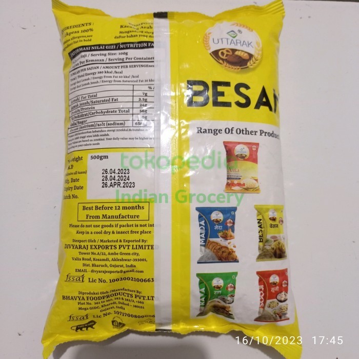 

BESAN FLOUR UTTARAK 500 GR
