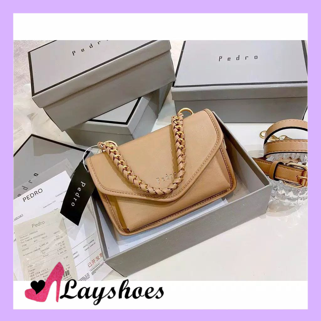 LAYSHOES TAS WANITA IMPORT PEDRO LYLA CHAIN KODE S9369 FREE BOX + FAKEBILL