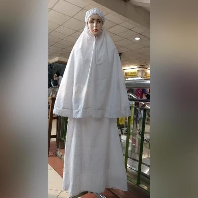Baju ihrom wanita-baju ihrom gamis dan bergo-gamis putih M-L-XL-XXL - MODEL GAMIS, M