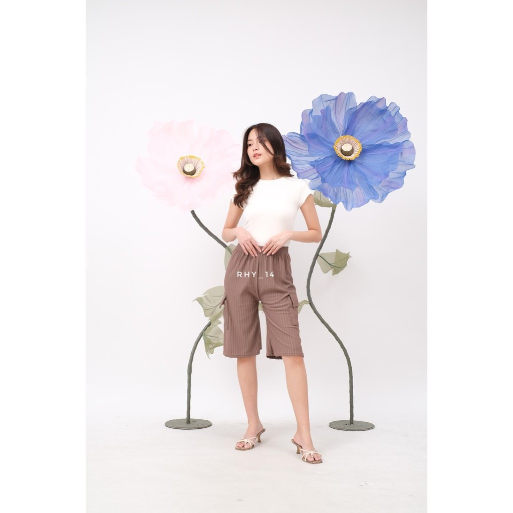 Celana kulot knit Cargo Pendek 7/8 / Cargo Pants knit Hornet / Kulot Cargo 7/8 Fashionable