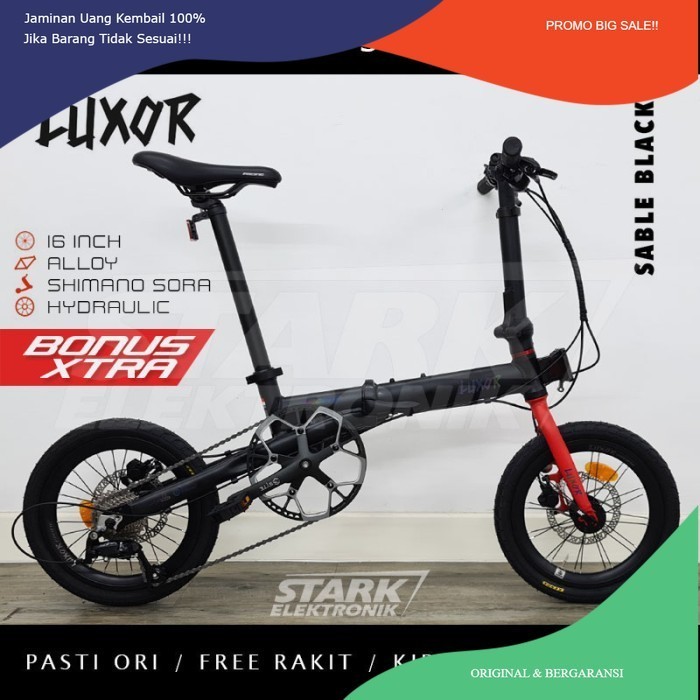 PROMO FLASH SALE Pacific LUXOR 16 inch Sepeda Lipat Folding Bike - Sable Black