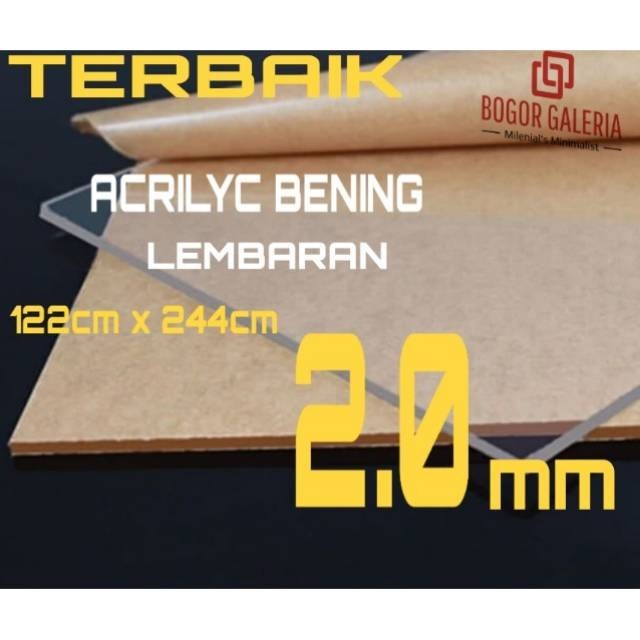 ACRYLIC LEMBARAN AKRILIK LEMBARAN BENING 2mm 122cm x 244cm