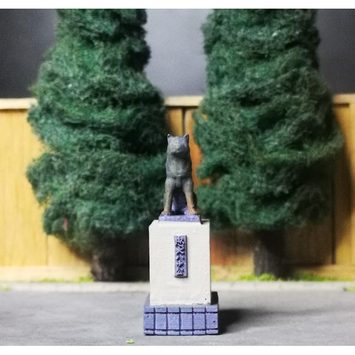 Miniatur Hachiko Statue Patung  1/64 Akesoris diorama Diecast   Unpainted