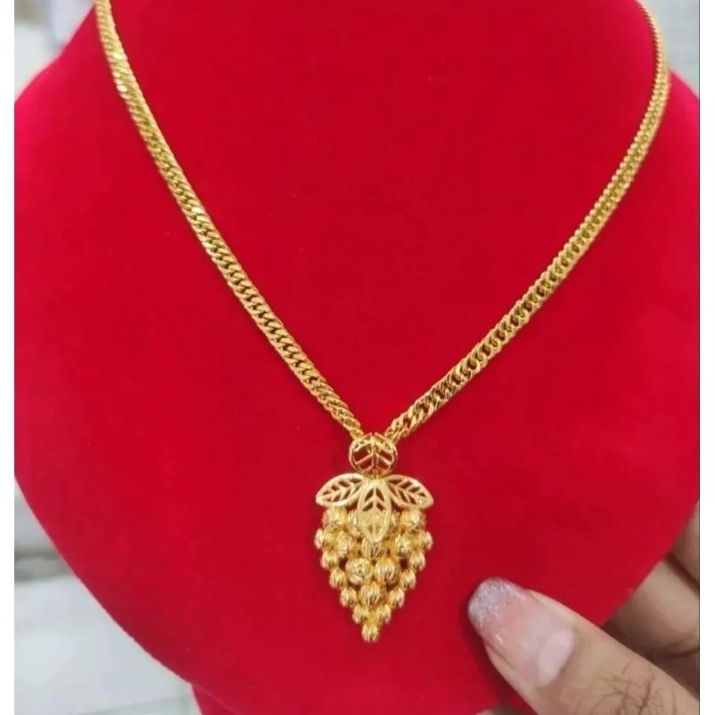 Kalung Rantai Sultan Free Liontin Anggur Terbuat dari Koin Anti luntur Anti Karat/Kalung Titanium Be