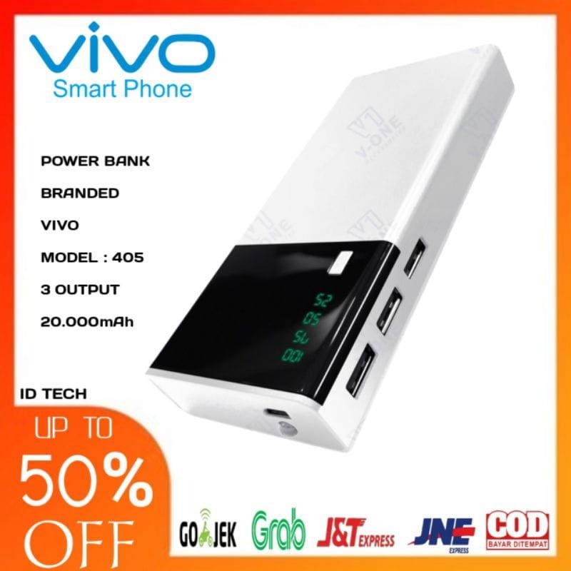 PB POWERBANK POWER BANK VIVO MURAH KAPASITAS 20000 mAh PBB 405 universal power bak