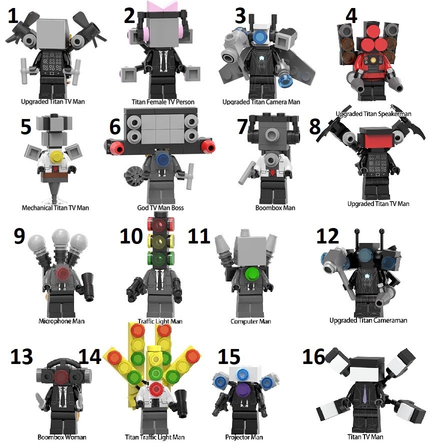 wijaya Skibidi Skibid Toilet Camera Plungerman Cameraman Traffic Light Projector Boombox Microphone 