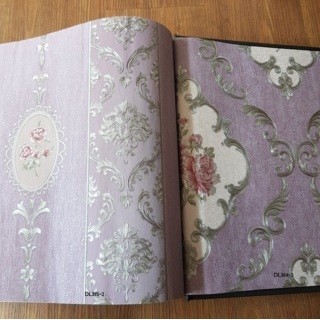 wallpaper dinding klasik warna ungu elegant mewah premium