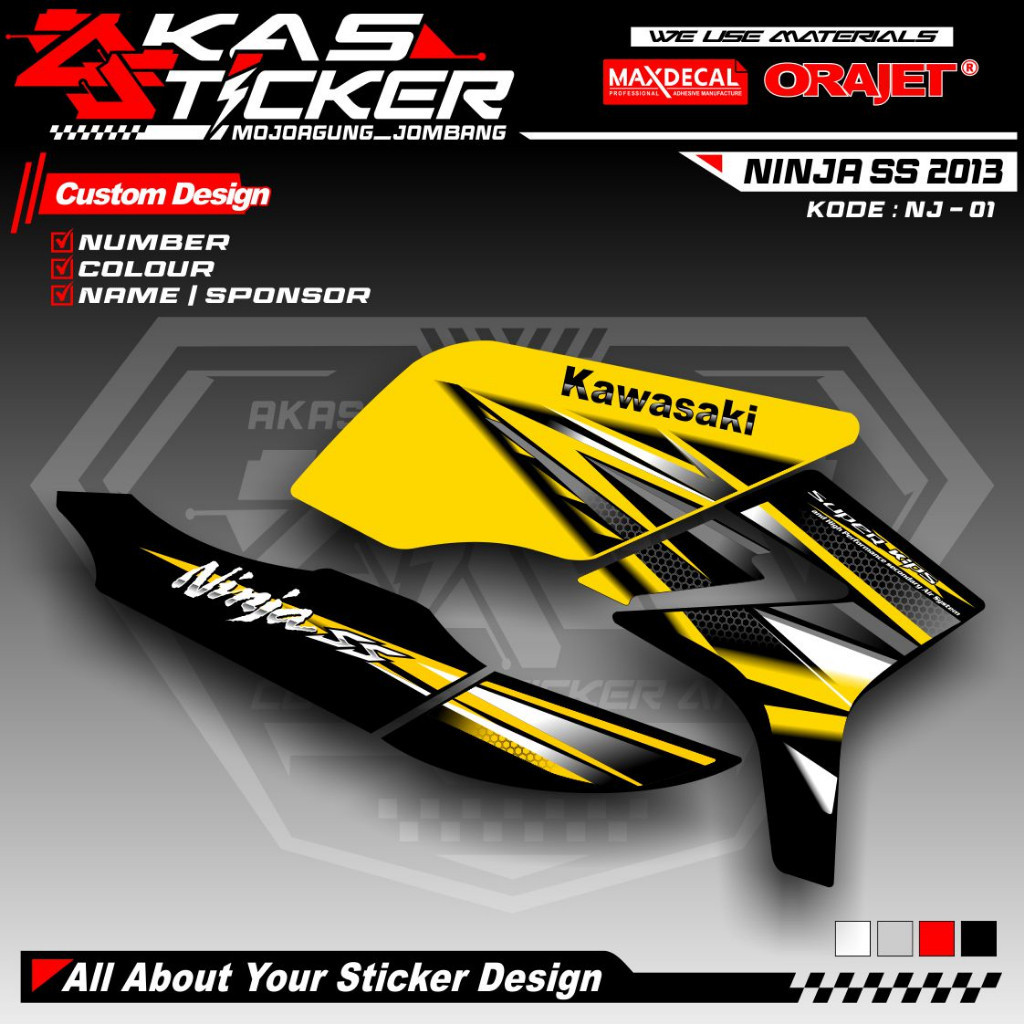 

Striping Variasi Ninja Sticker Ninja SS Transparan Hologram UV Kode NJ01 Motorcycle