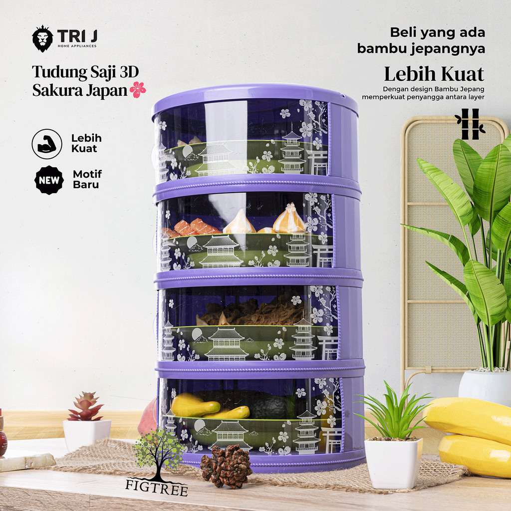 Tudung Saji 4 Susun Motif Japan