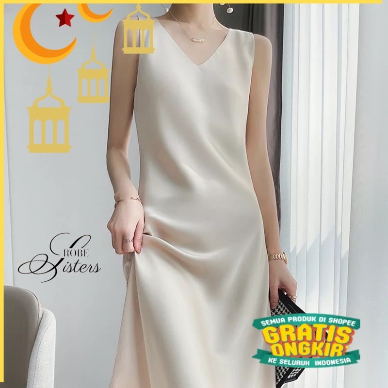 lady dress baju fashion wanita maxi long dress reguler size / Big size bisa custom ukuran hitam blac