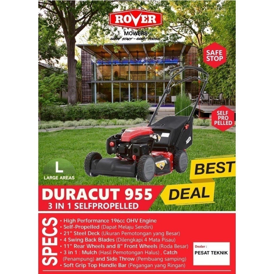 Mesin Potong Rumput Dorong Rover Duracut 955