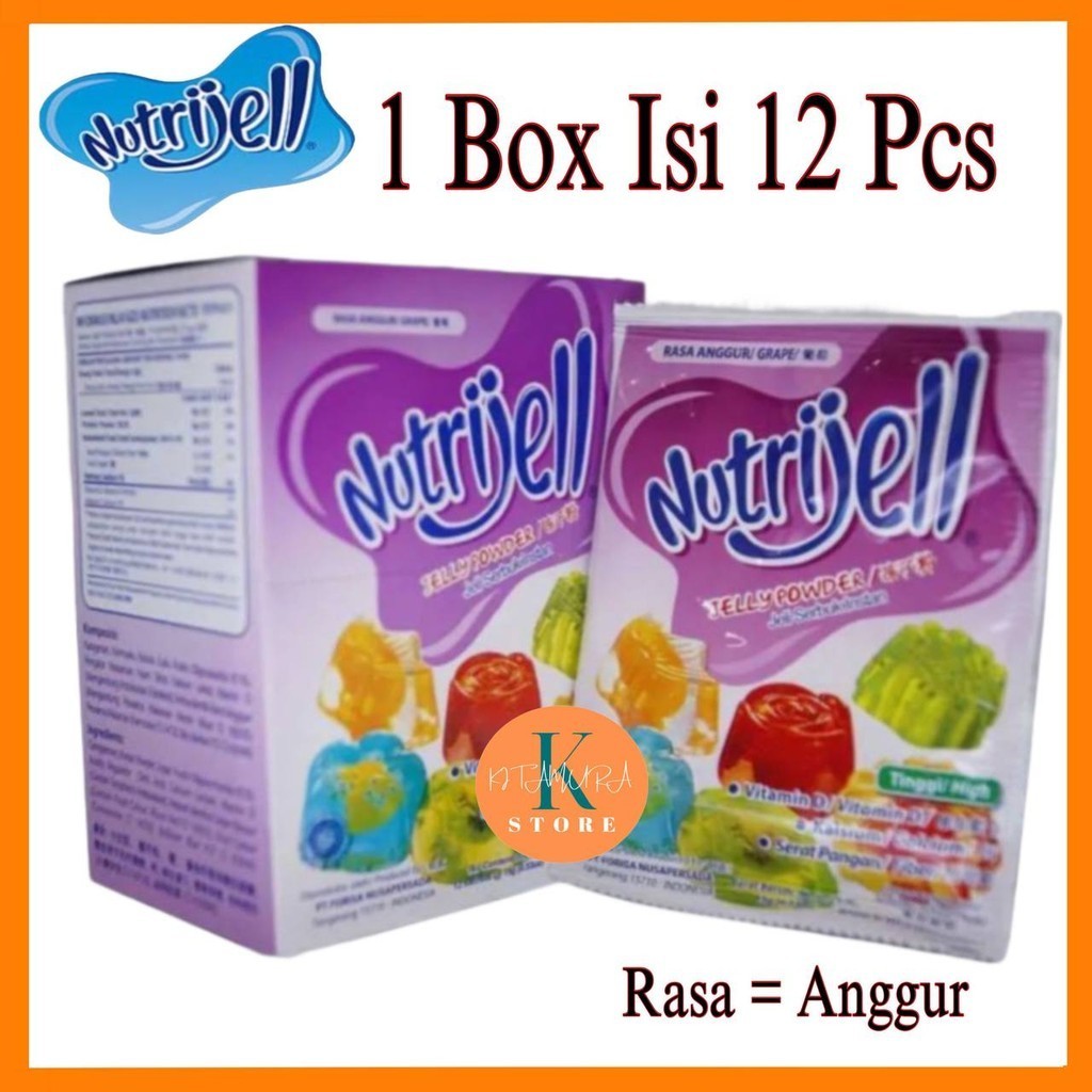 

NUTRIJELL ANGGUR KEMASAN DUS 12X10g JELLY POWDER INSTANT AGAR AGAR