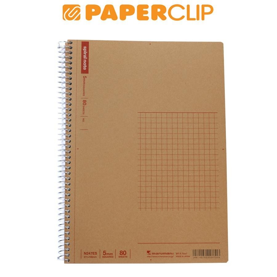 

NOTEBOOK A5 MARUMAN SPIRAL NOTE BASIC N247ES GRID
