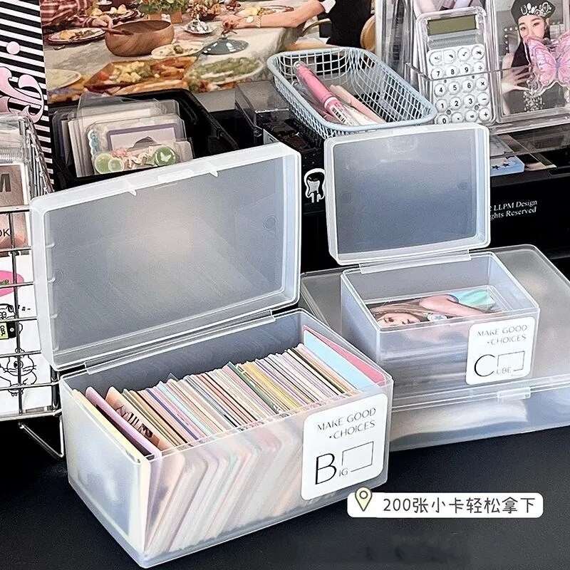 

Transparent Idol Photo Storage Case Plastic Box Kpop Small Card Collection Box Photocard Storage Box Stationery Supplies