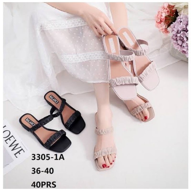 ADELIA- Sandal Tali Wanita Hak Serut Balance 3305