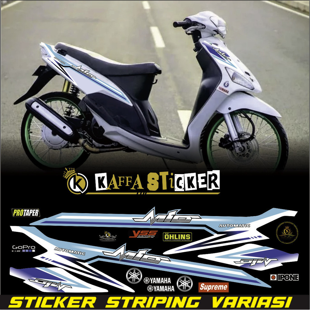 polet setiker Striping mio sporty mio smile mio amore mio thailand stiker mio smile variasi putih st
