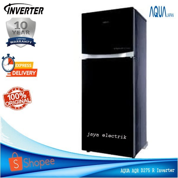 PROMO CUCI GUDANG Kulkas 2 Pintu Aqua AQR 275 R Inverter 220 L  GlassDoor Low Watt Garansi 12 TH