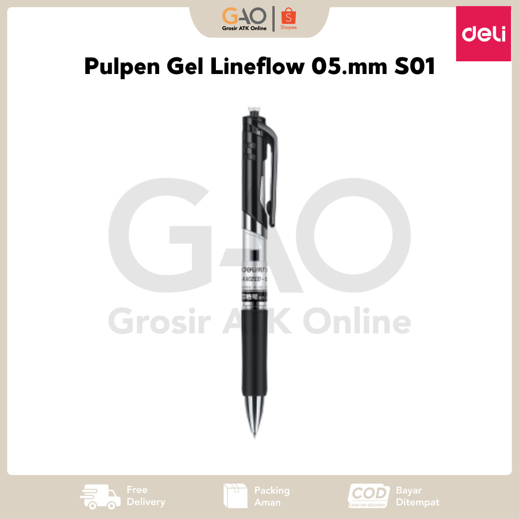 

Pulpen Gel Lineflow Deli 05.mm Black S01 (1PCS)