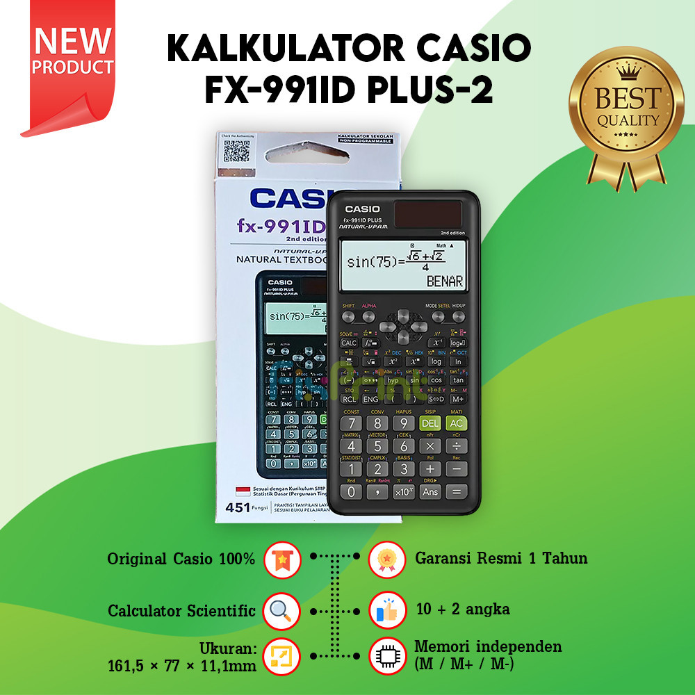 

Kalkulator Casio Scientific FX 991ID PLUS-2 Calculator Ilmiah Original