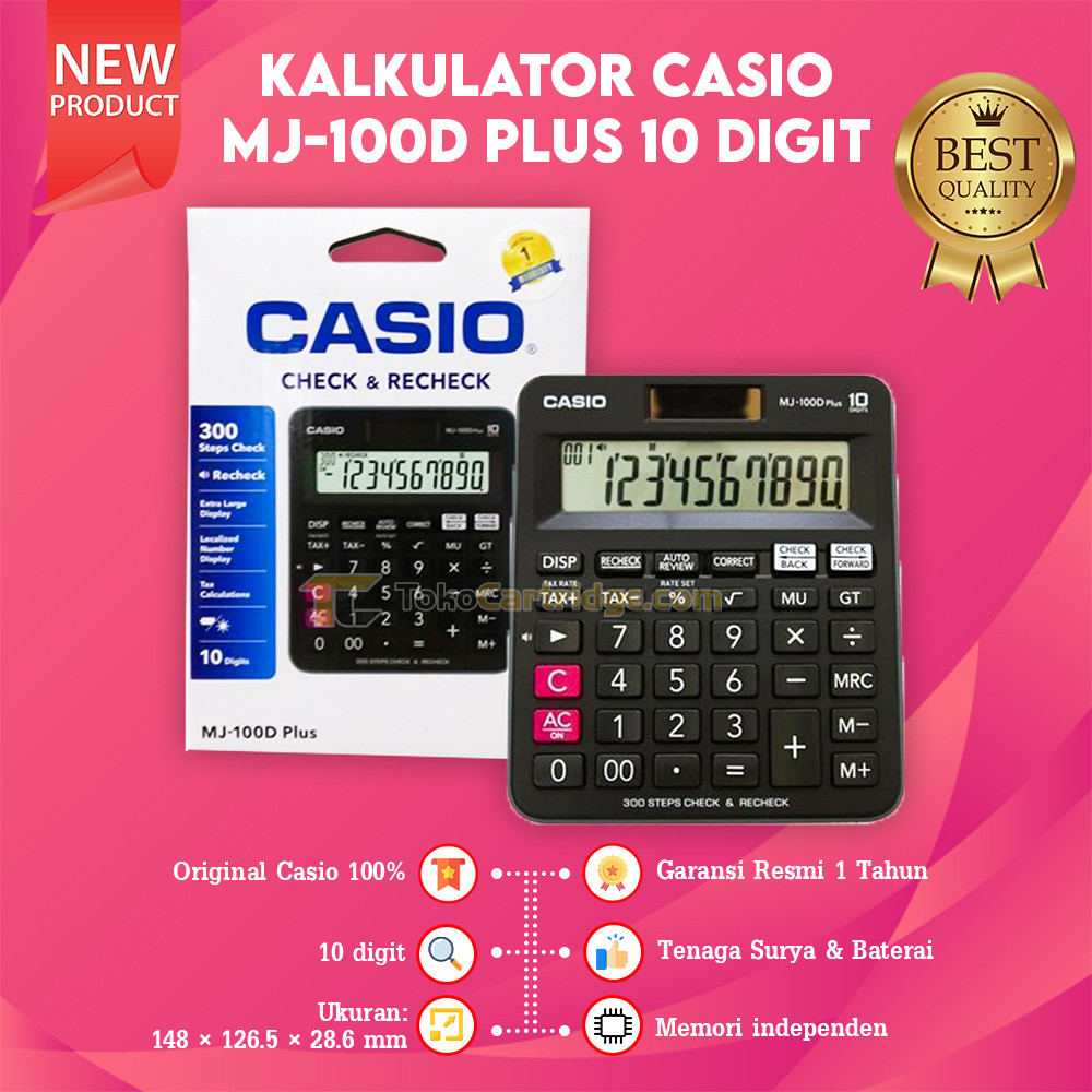 

Calculator Casio MJ-100D Plus 10 Digit Kalkulator Meja Mini Original