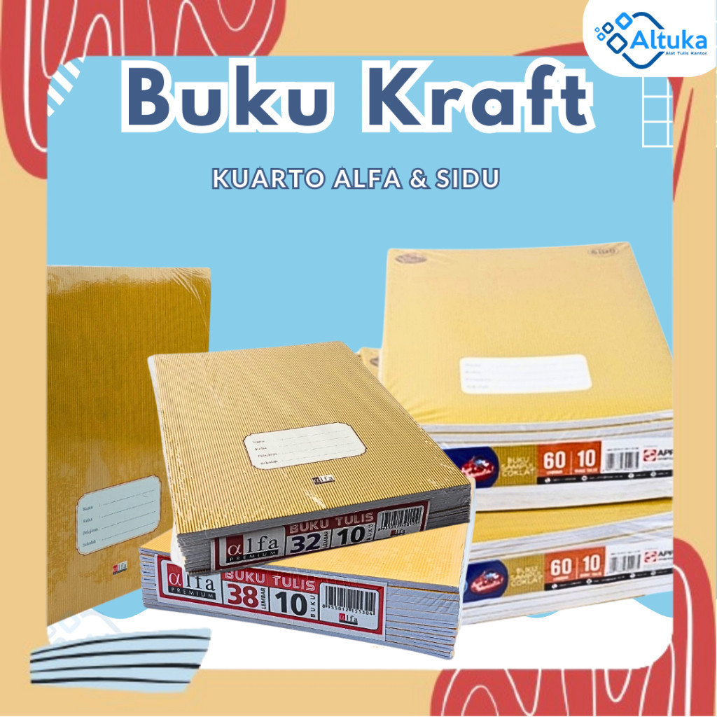 

(10pcs) Buku Tulis Sidu Kraft Isi 60