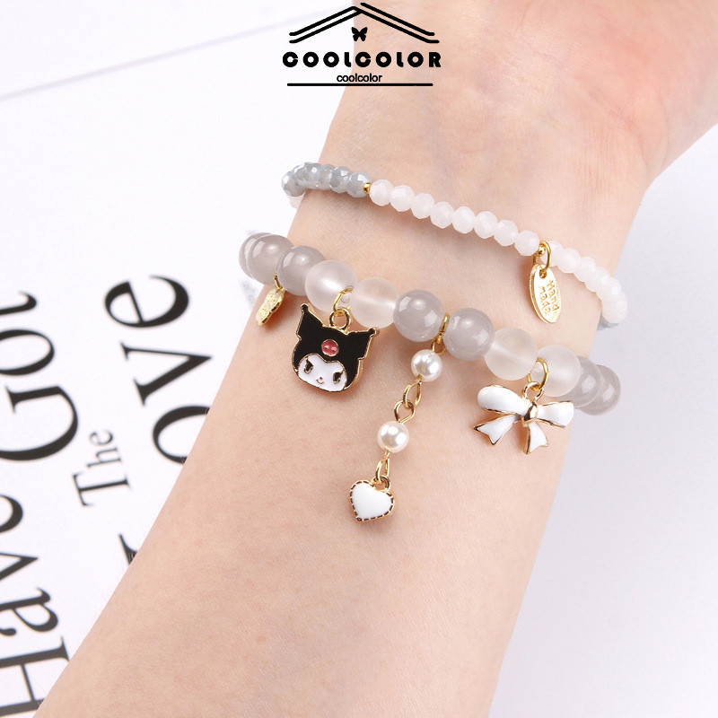 COD  Gelang Sanrio Lucu Gelang Anak Perempuan Manis Tali Tangan Kristal Pelajar Hadiah Sahabat-cl