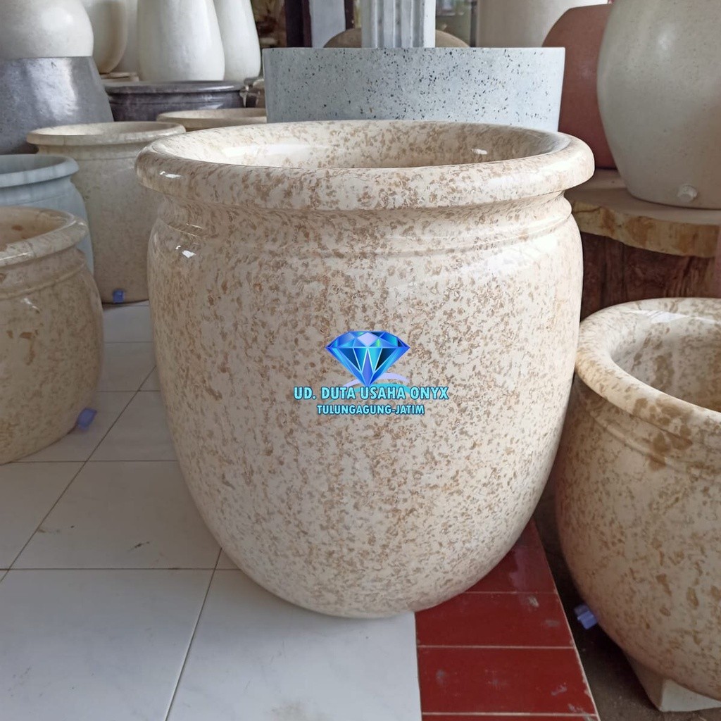 Gentong tempat air | bak mandi marmer alami | perlengkapan kamar mandi aesthetic