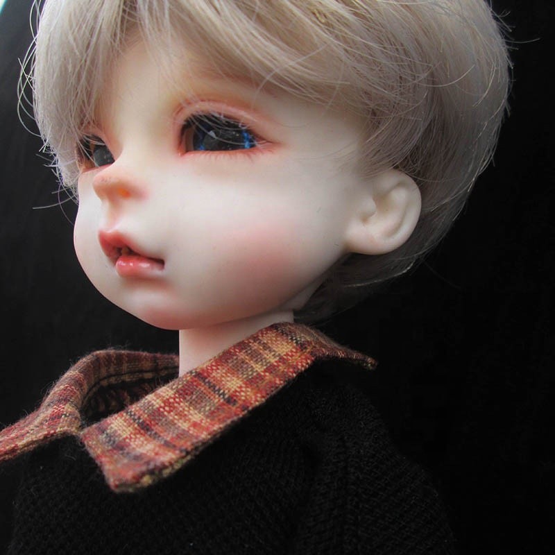 Grosir Pabrik wig boneka anak laki-laki rambut sintetis pirang pendek 1/6