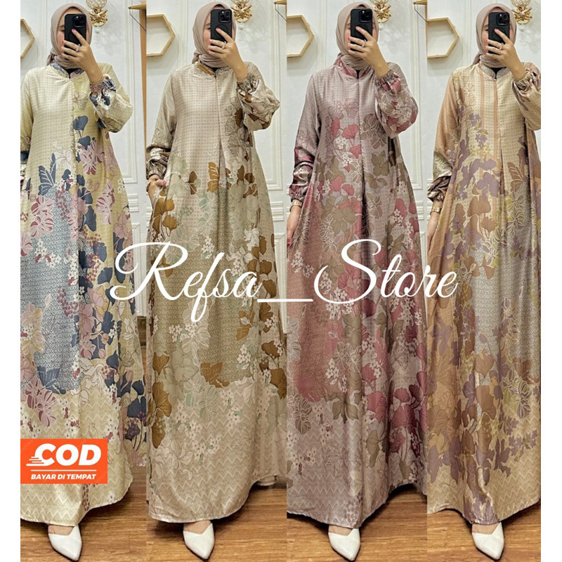 [READY JUMBO LD 120]GAMIS SILKY  PESTA MEWAH|  DREES BUNGA CANTIK PREMIUM|  GAMIS SEMI SUTRA