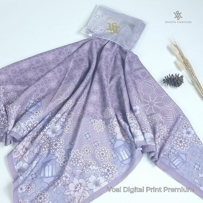 Shofa fashion - Varya series hijab segi empat voal motif digital print packing ziperlock
