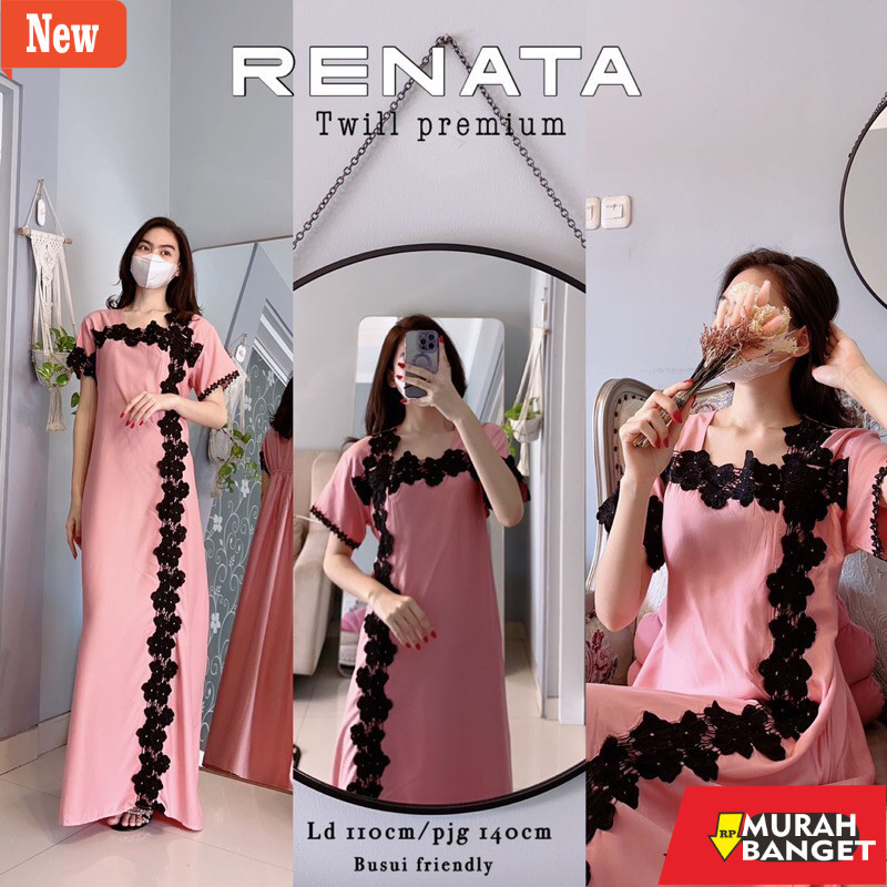 Baju lebaran ala Timur Tengah- Daster arab FAIRUZ RENATA by fairuz bahan TWILL premium LD 110 PB 140