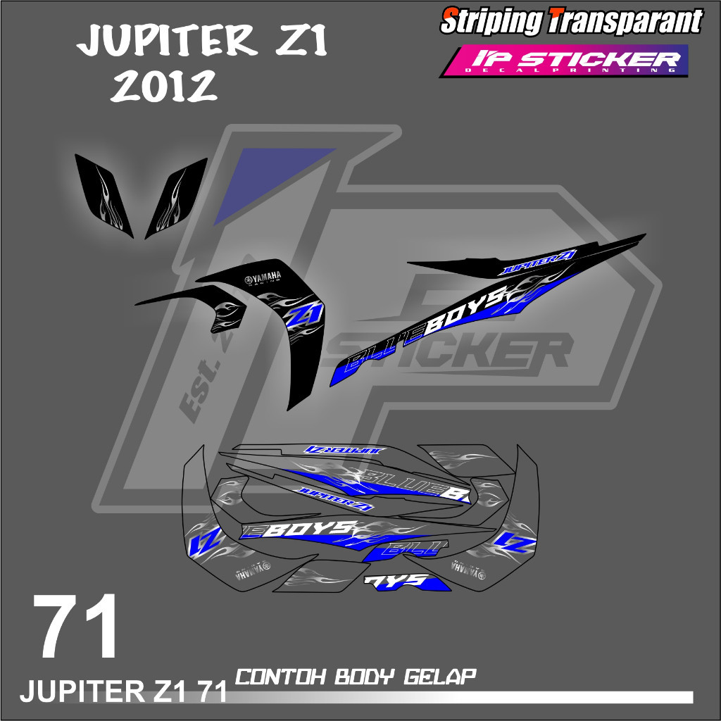 

JUPITER Z1 2012 (COD) STIKER STRIPING MOTOR YAMAHA JUPITER Z1 - STIKER LIST GRAFIK SIMPLE WARNA VARIASI DESAIN RACING HOLOGRAM DAN TRANSPARAN BISA COD IP.KODE 71 motorcicle