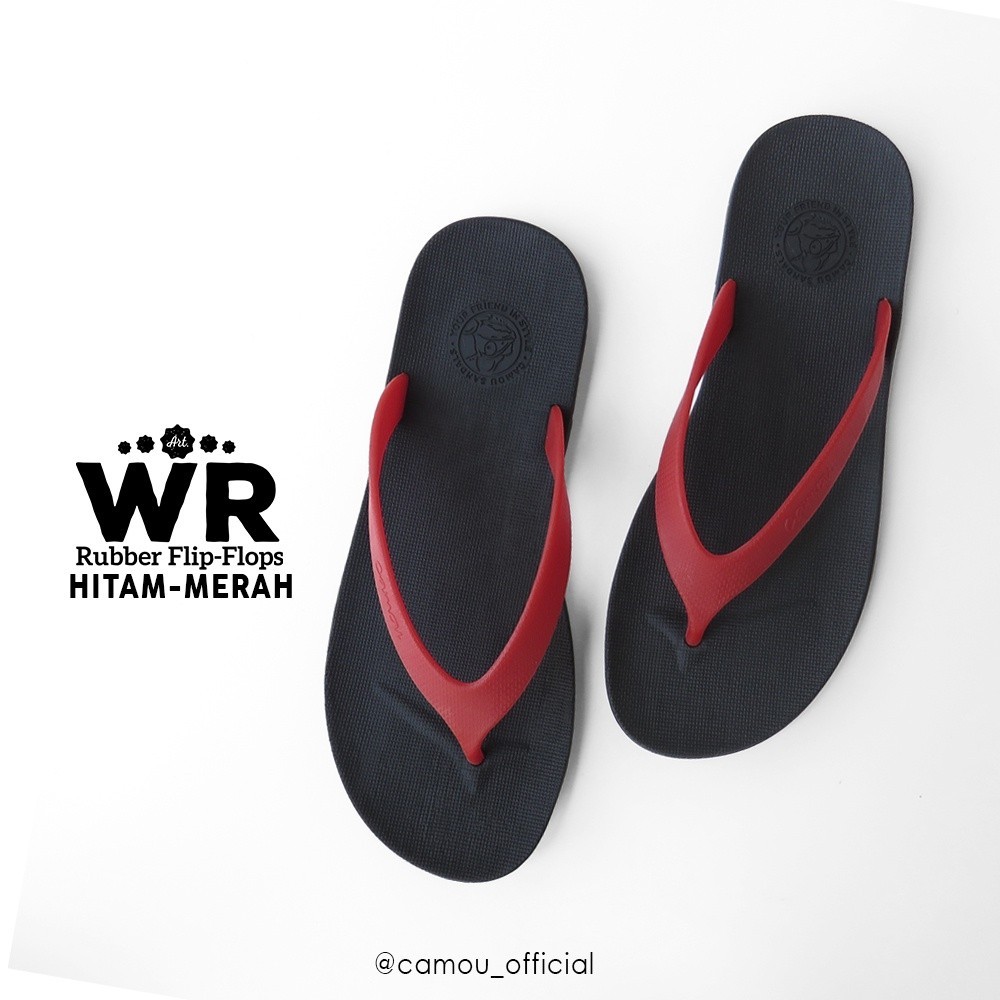 Sandal Camou Pria WIRA Hitam - Merah Sandal Jepit Pria Camou WR Sandal Cowok Camou Japit Sandal Flip