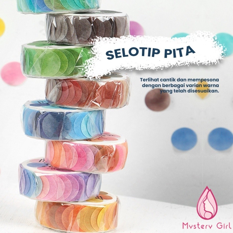 

Stiker jurnal roll washi 100 PCS / Stiker bulat polkadot/ Stiker deco/Colorful gulungan deco DIY aesthetic markers