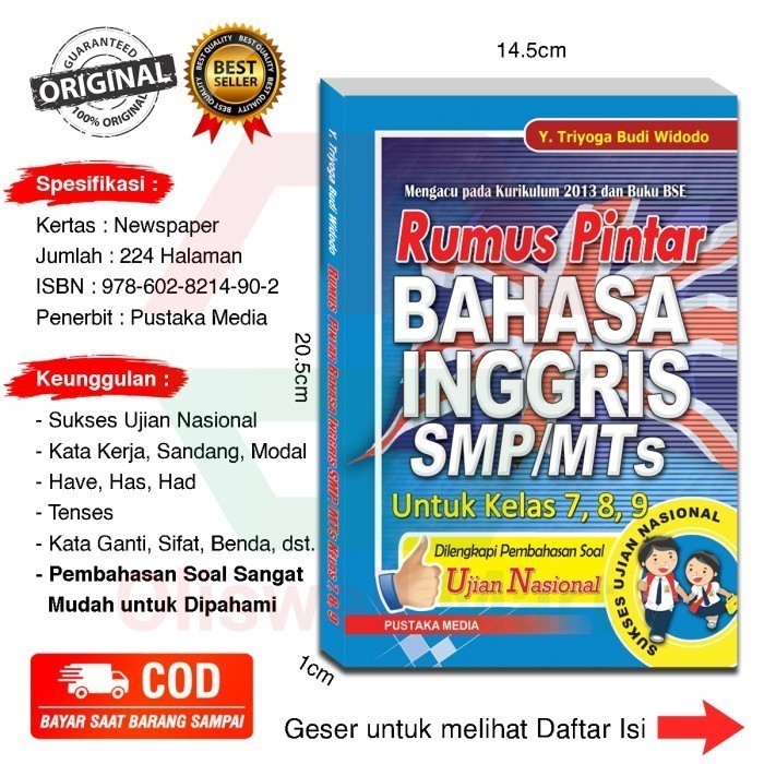 Buku Bimbingan Belajar Rumus Pintar Bahasa Inggris SMP/MTS