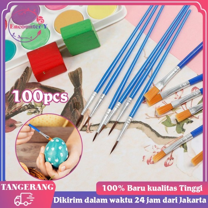 

100pcs Kuas Cat Minyak/Set Kuas Lukis Lengkap/Artist Paint Brush - Point