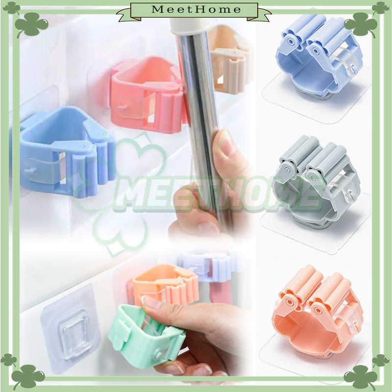 6PCS Gantungan Sapu Pel Dinding/Gantungan Sapu Penjepit/ Jepitan Sapu Pel/Gantungan Tempel Sapu Dan 
