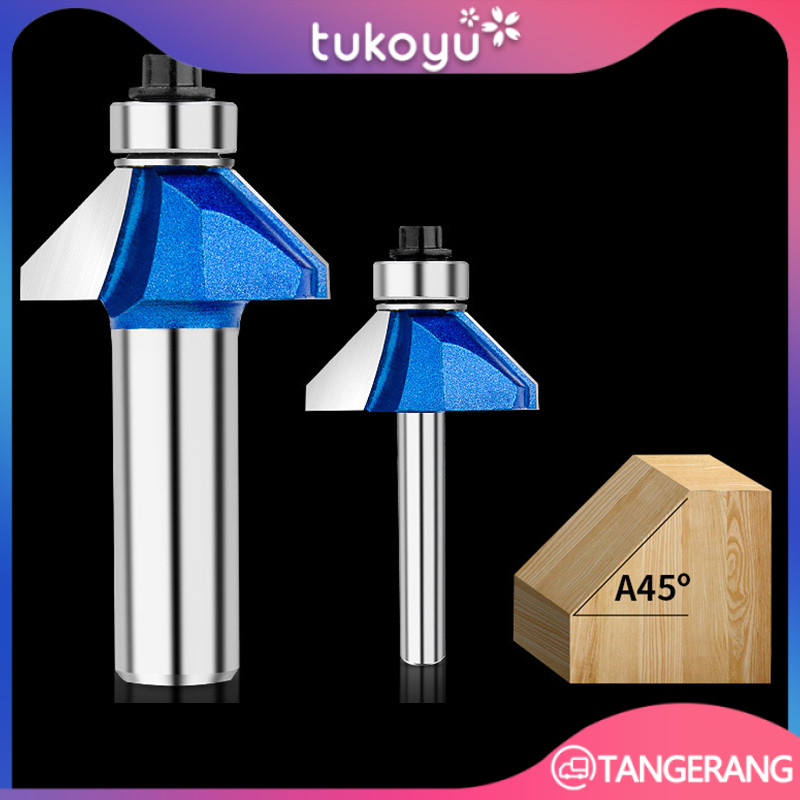 Mata Router 45 Derajat/1/4" Mata Router Kayu 6mm